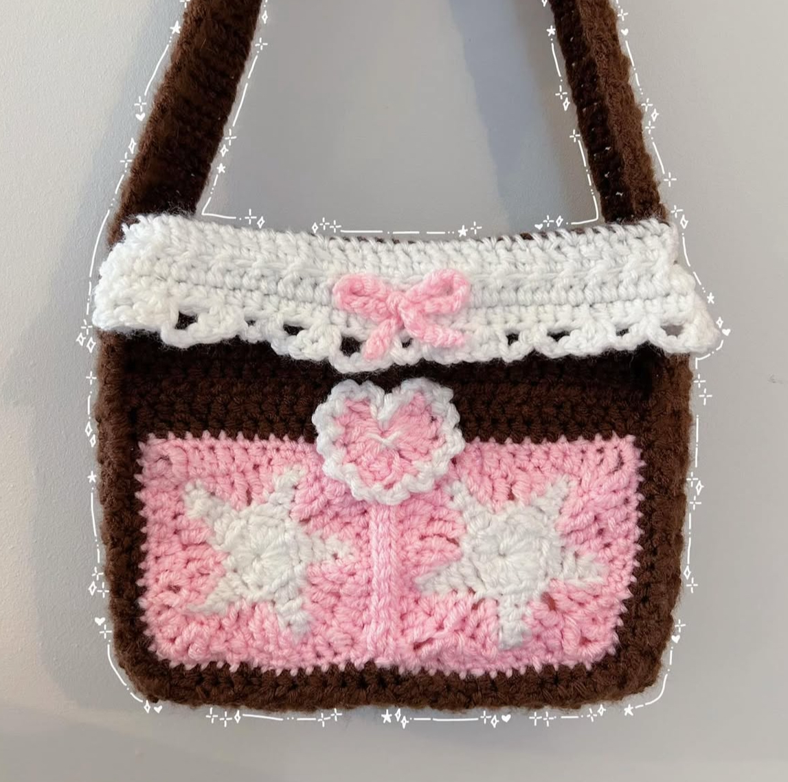 Mocha star messenger bag